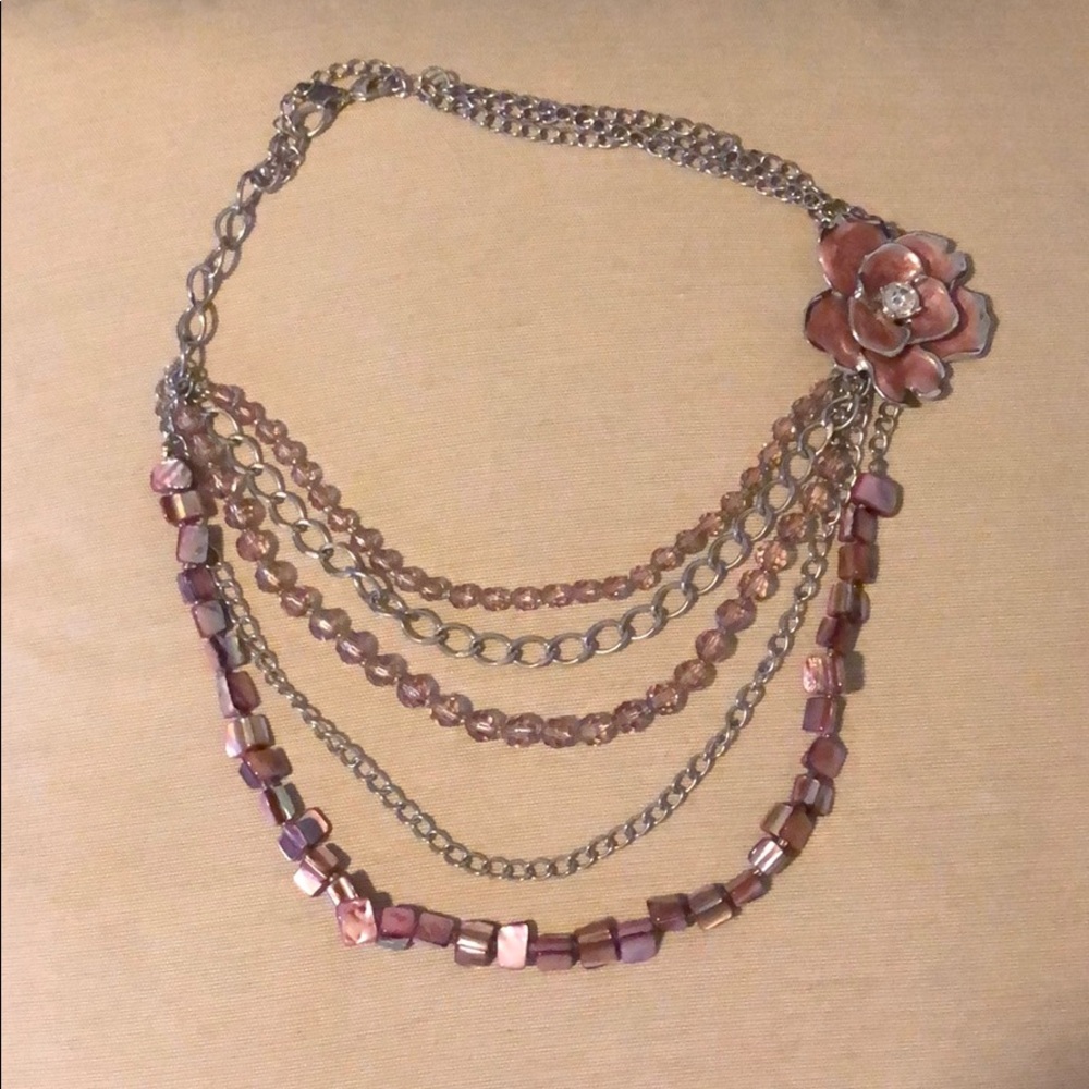 Pink Floral Necklace